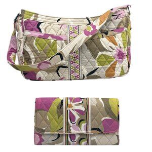 Vera Bradley Portobello Road Cassidy Shoulder Bag & Wallet Set Quilted Cotton